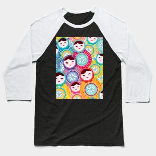 Russian dolls matryoshka seamless pattern Baseball T-Shirt